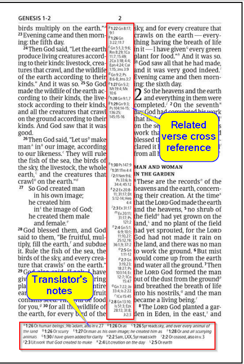 Sample page from CSB Bible with cross reference